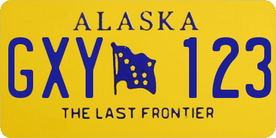 AK license plate GXY123