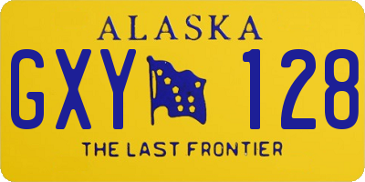 AK license plate GXY128