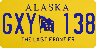 AK license plate GXY138