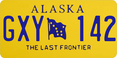 AK license plate GXY142