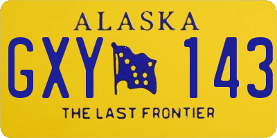 AK license plate GXY143