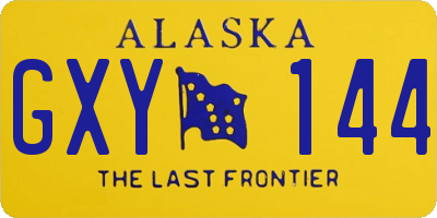 AK license plate GXY144