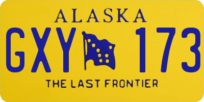 AK license plate GXY173