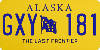 AK license plate GXY181