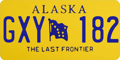 AK license plate GXY182