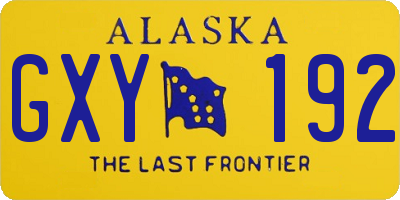 AK license plate GXY192