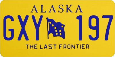 AK license plate GXY197