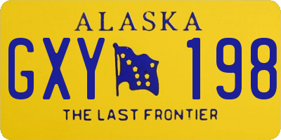 AK license plate GXY198