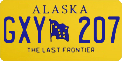 AK license plate GXY207
