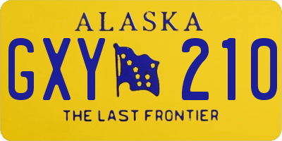 AK license plate GXY210