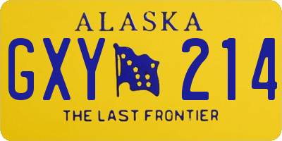 AK license plate GXY214