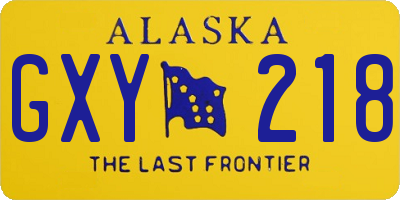 AK license plate GXY218