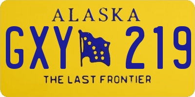 AK license plate GXY219