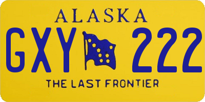 AK license plate GXY222