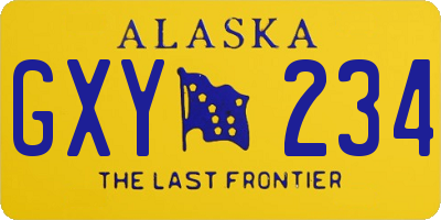 AK license plate GXY234