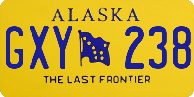 AK license plate GXY238