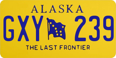 AK license plate GXY239