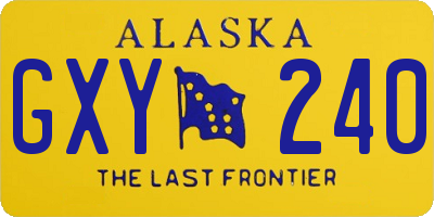 AK license plate GXY240