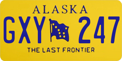 AK license plate GXY247