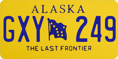 AK license plate GXY249