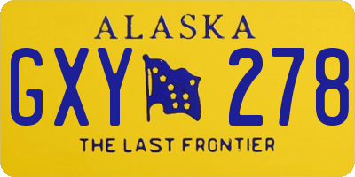 AK license plate GXY278