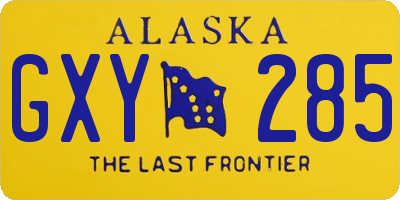 AK license plate GXY285