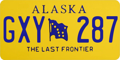 AK license plate GXY287