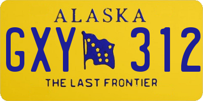 AK license plate GXY312