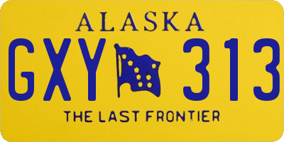 AK license plate GXY313