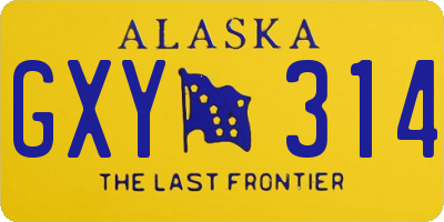 AK license plate GXY314