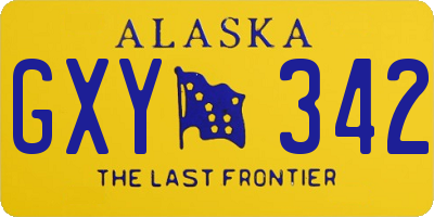 AK license plate GXY342