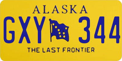 AK license plate GXY344