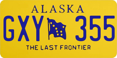 AK license plate GXY355