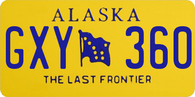 AK license plate GXY360