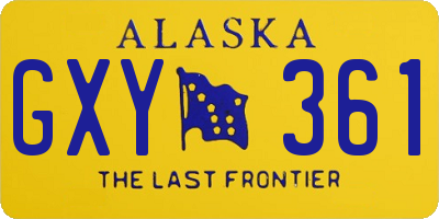 AK license plate GXY361