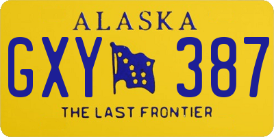 AK license plate GXY387