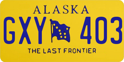 AK license plate GXY403