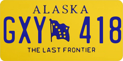 AK license plate GXY418