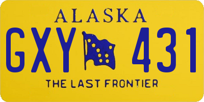 AK license plate GXY431