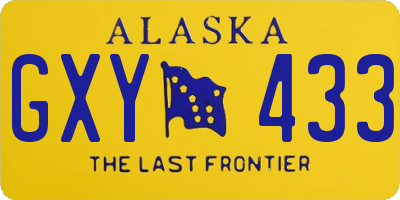 AK license plate GXY433