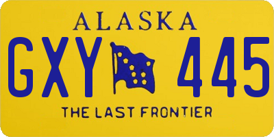 AK license plate GXY445
