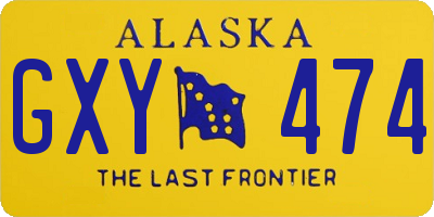 AK license plate GXY474