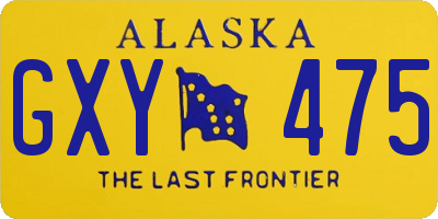 AK license plate GXY475