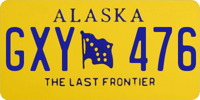 AK license plate GXY476