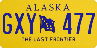 AK license plate GXY477