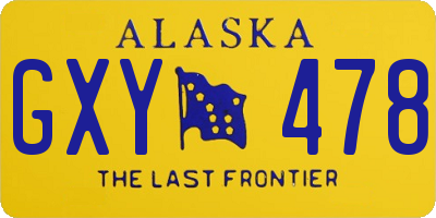 AK license plate GXY478