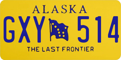 AK license plate GXY514