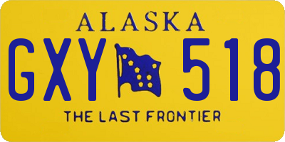 AK license plate GXY518