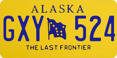 AK license plate GXY524