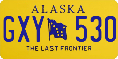 AK license plate GXY530